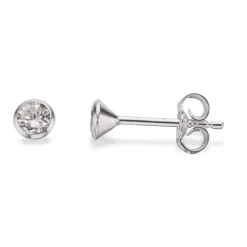 Scrouples - Sølv ørestik med zirkonia sten, 3,5mm - 112042