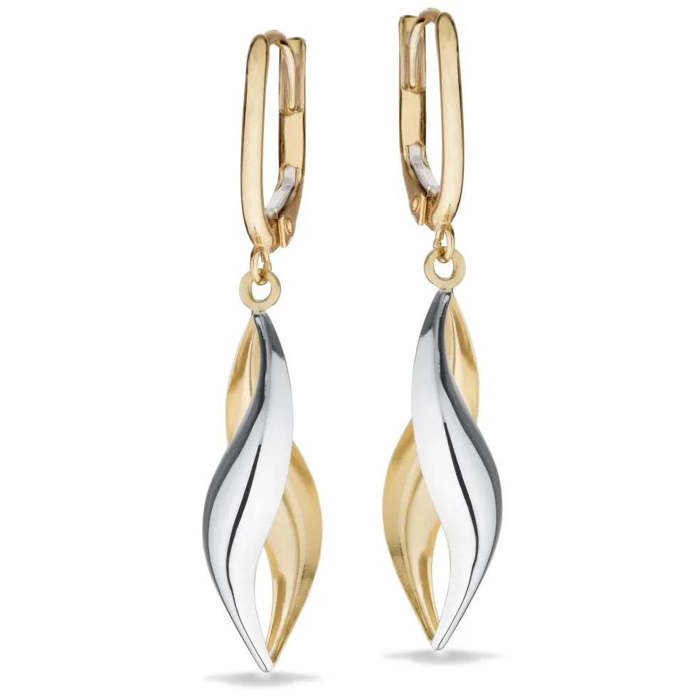 Scrouples - Snoet dråbe ørebøjler i 8 karat guld - 124574