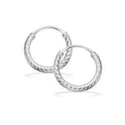 Scrouples - Snoet sølv creoler, 14 og 18mm -152022/32
