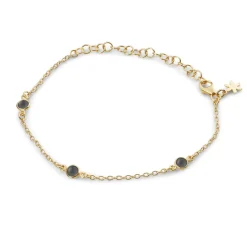 SFB - Armbånd i forgyldt med sort agat - 1585-2-101
