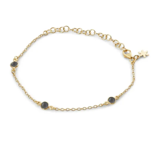 SFB - Armbånd i forgyldt med sort agat - 1585-2-101