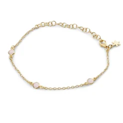 SFB - Armbånd i forgyldt sølv med lyserøde krystaller - 1585-2-112