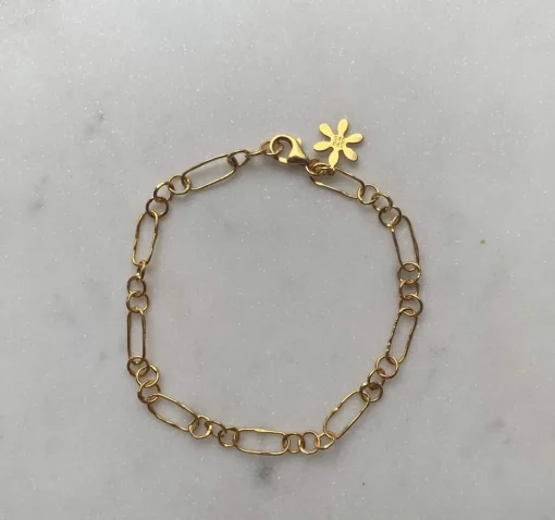 SFB - Forgyldt armbånd hamret Figaro - 1918-2-21