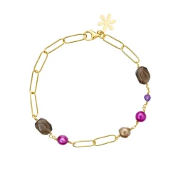 SFB - Forgyldt armbånd med sten og perler - 1888-2-20-589