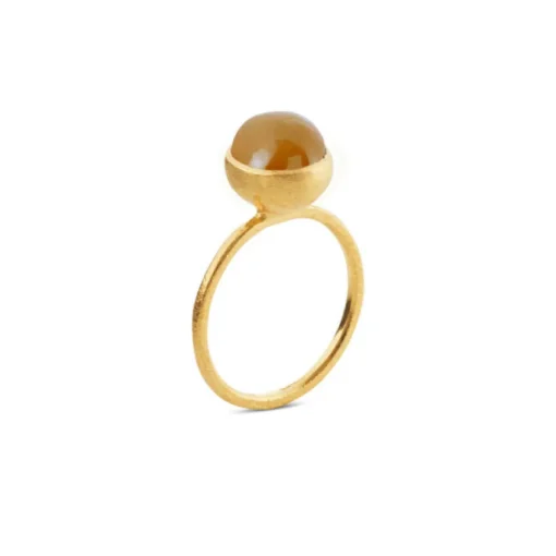 SFB - Forgyldt sølv ring med månesten - 1692-2-199