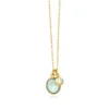 SFB - Forgyldt sølvhalskæde med grøn quartz - 981-2-107