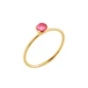 SFB - Guld belagt sølv ring med pink krystal - 1686-2-183