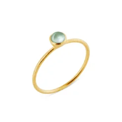 SFB - Guld belagt sølv ring med grøn kvarts - 1686-2-107