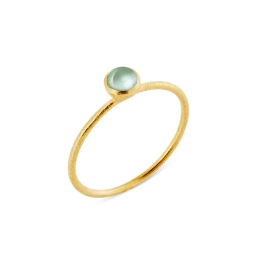 SFB - Guld belagt sølv ring med grøn kvarts - 1686-2-107