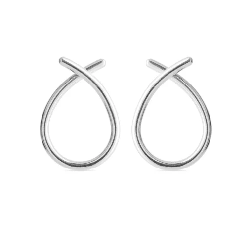SFB - Øre hoops i sølv, mellem, blank - 5360-1-BLANK
