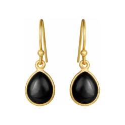 SFB - Ørekrog med sort onyx i guldbelagt sølv - 5249-2-101