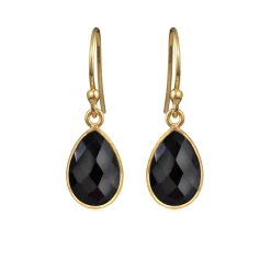 SFB - Ørekroge med facet slebet sort onyx - 4068-2-101