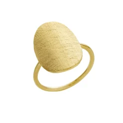 SFB - Ring i forgyldt sølv med en matteret oval oval plade - 1697-2