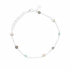 SFB - Sølv armbånd med perler og sten - 1882-1-20-578