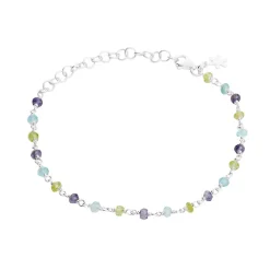 SFB - Sølv armbånd med topas, ametyst og peridot - 1433-1-557