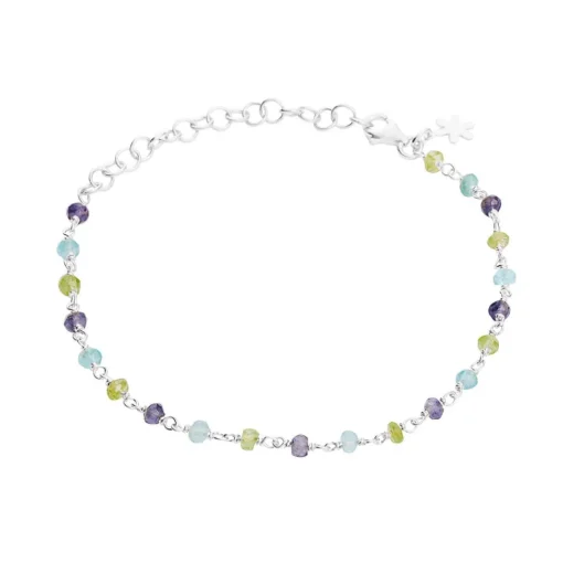 SFB - Sølv armbånd med topas, ametyst og peridot - 1433-1-557
