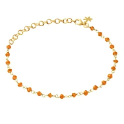 SFB - Sølv forgyldt armbånd med orange karneol - 1433-2-114