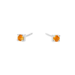 SFB - Sølv ørestik med orange zirkonia sten - 5637-1-217