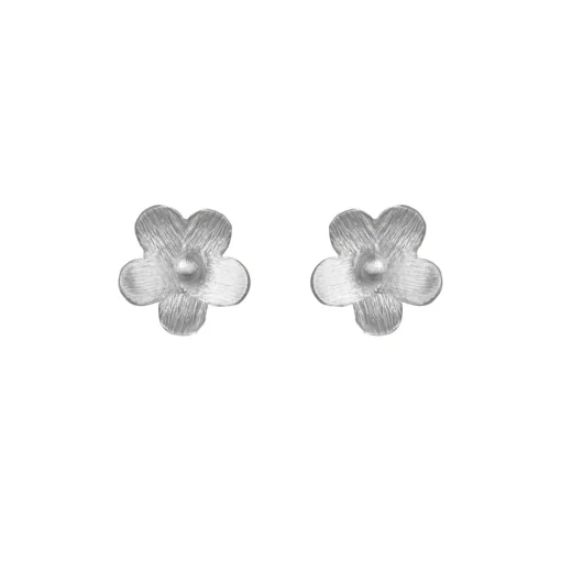 SFB - Sølv ørestikker med forglemmigej blomster, 7mm - 5158-1-7
