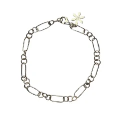 SFB -  Sterling sølv armbånd med hamret Figaro mønster - 1918-1-21