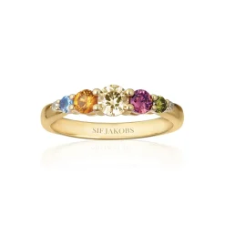 Sif Jakobs - Belluno forgyldt ring med farvede sten - r42126-acz-sg