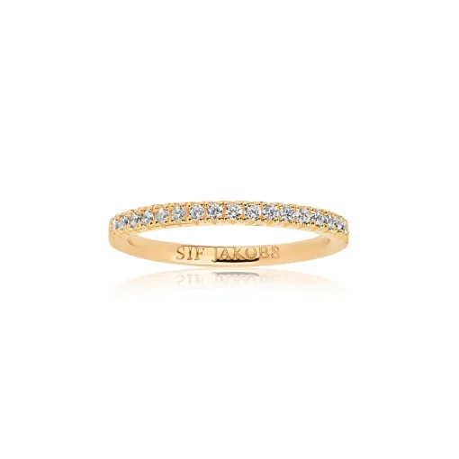 Sif Jakobs - Ellera guldbelagt sølv alliance ring - r2869-cz(yg)