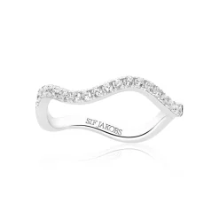 Sif Jakobs - Ellera wave ring i sterling sølv med sten - r3869-cz