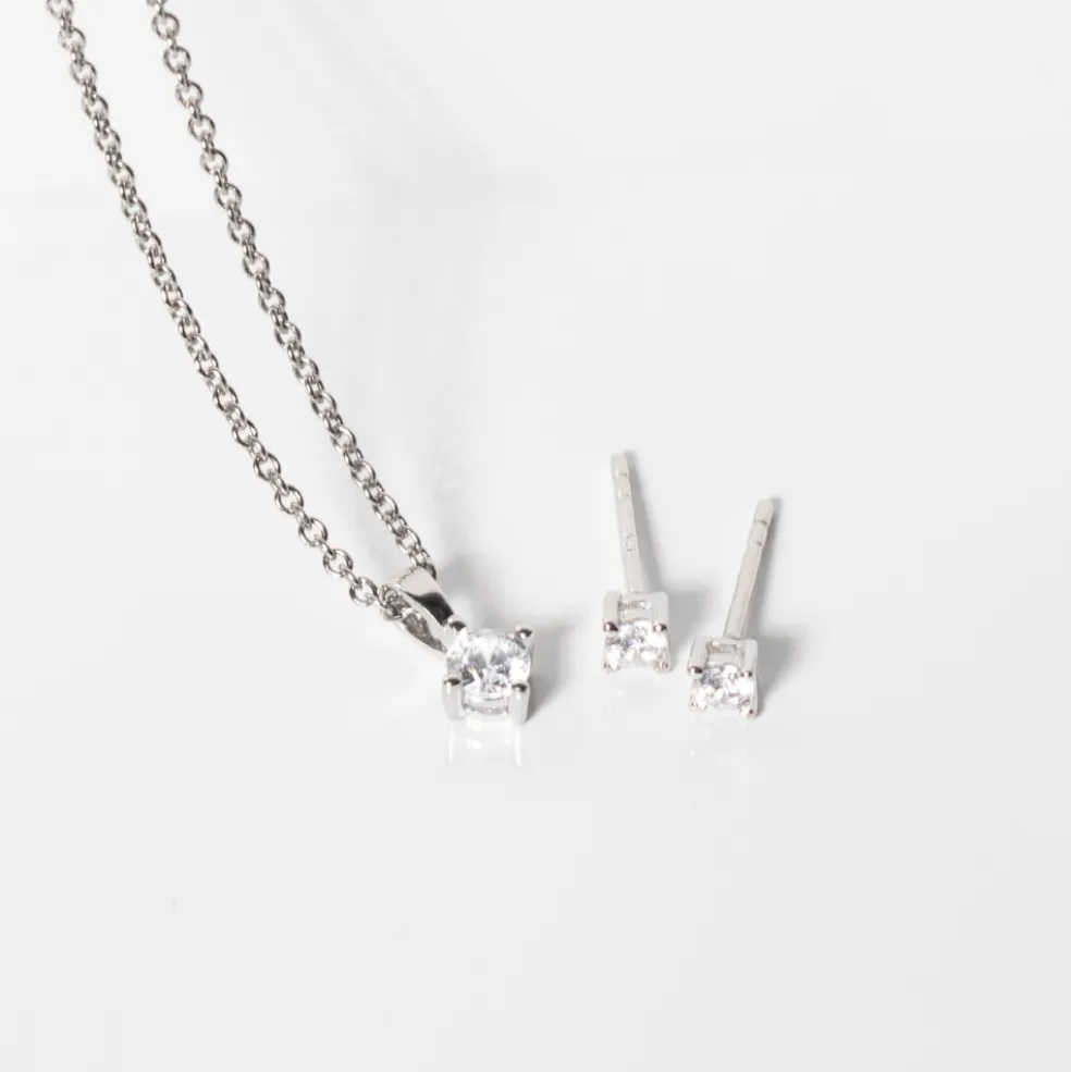 Sif Jakobs - Princess round smykkesæt i sølv - p4mrde3mrd-cz