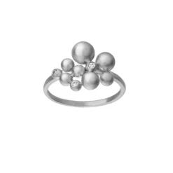 Sølv pebbles ring med zirkonia - 5-3801A-R