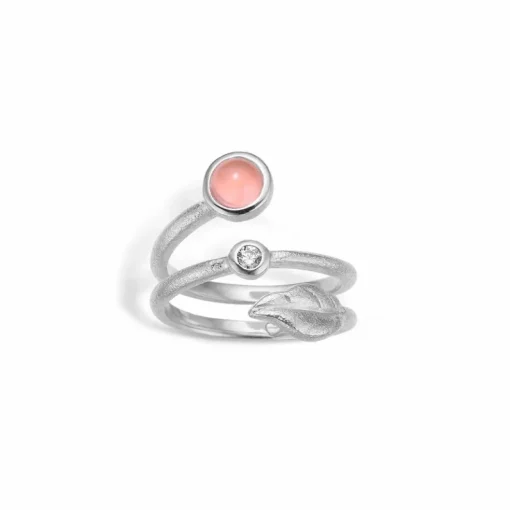 Sølv ring med rosakvarts fra Blossom-21631523-56