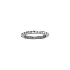 Sparkling band ring i sølv med zirkoner