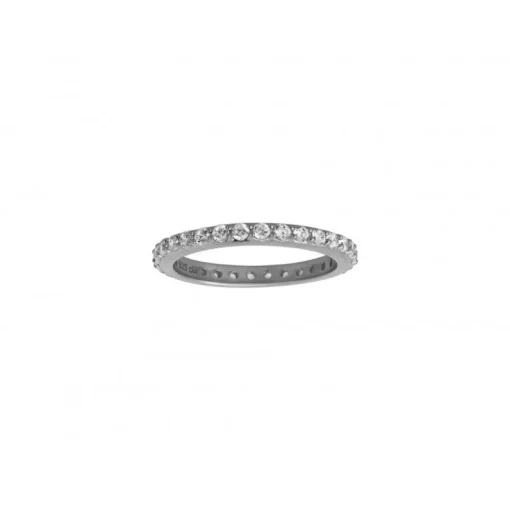 Sparkling band ring i sølv med zirkoner