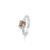 Studio Z - Citrine relieve sølv ring med orange zirkonia - 8147817
