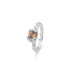 Studio Z - Citrine relieve sølv ring med orange zirkonia - 8147817