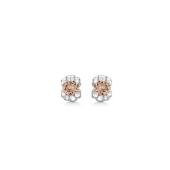 Studio Z - Citrine relieve sølv ørestikker med orange zirkonia - 8117817