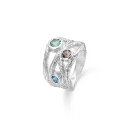 Studio Z - Evergreen sølv ring med farvede zirkonia sten - 8147820