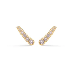 Studio Z - Forgyldte fountain earcrawler med lilla zirkonia - 8217810
