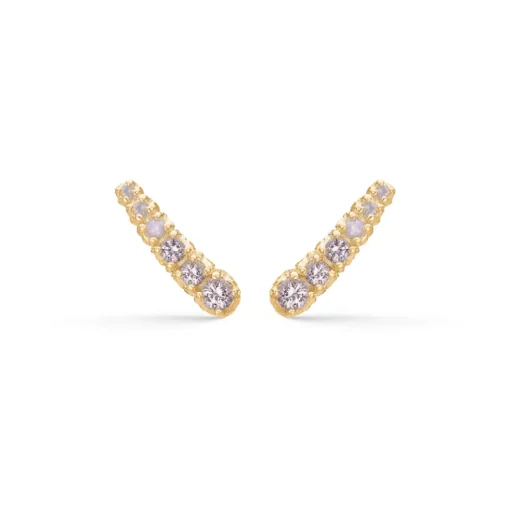 Studio Z - Forgyldte fountain earcrawler med lilla zirkonia - 8217810