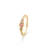 Studio Z - Fragments forgyldt sølv ring med pink sten - 7247862