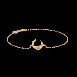 Studio Z - Lunar armbånd i guldbelagt sølv med grøn sten - 7257883