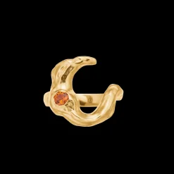 Studio Z - Lunar ring i guldbelagt sølv med orange zirkonia sten - 7247882