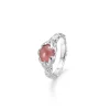 Studio Z - Magma sølv ring mørk rosa sten - 7147832