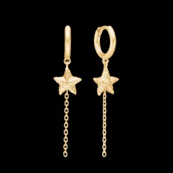 Studio Z - Starfish Lustre forgyldt sølv creol med søstjerne - 7210903