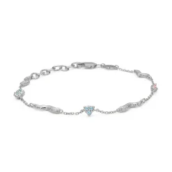 Studio Z - Tangled sølv armbånd med farvede zikonia sten - 7157847