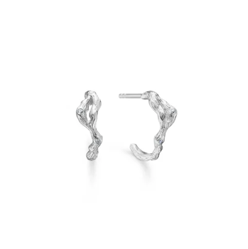 Studio Z - Tangled sølv creoler med zirkonia sten - 8117804