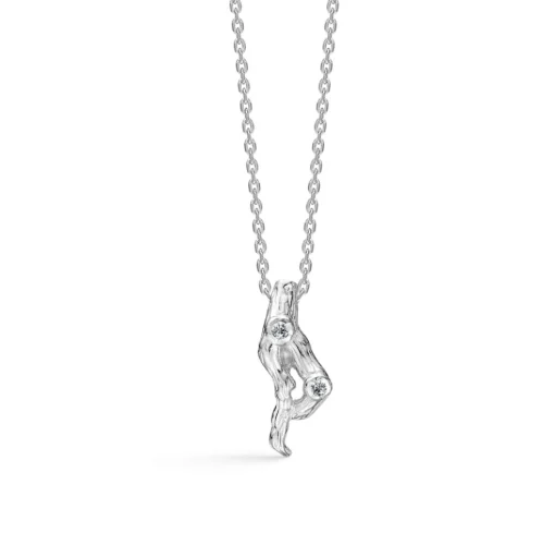 Studio Z - Tangled sølv halskæde med zirkonia sten - 8127804