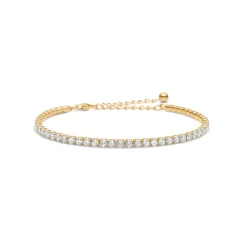 Studio Z - Tenneis armbånd i guldbelagt sølv, 2,5 mm bred - 7257098
