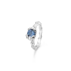 Studio Z - Topas relieve sølv ring med blå zirkonia - 8147818
