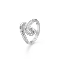 Studio Z - Wave sølv ring med rå overflade - 7140845