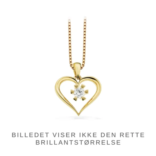 Vida - Guld hjerte vedhæng med diamant 0,03ct - 2823,03